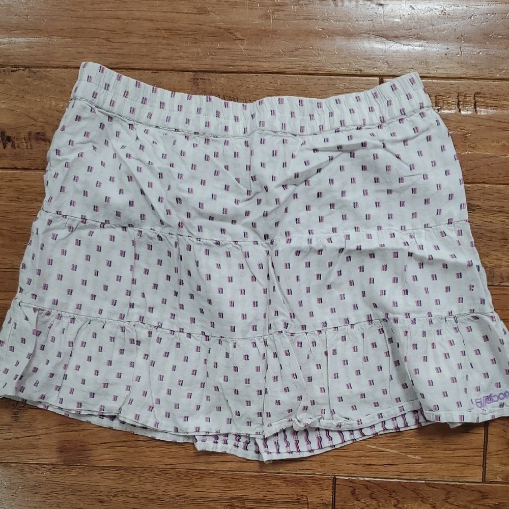 Billabong White and Purple Patterned Mini Skirt